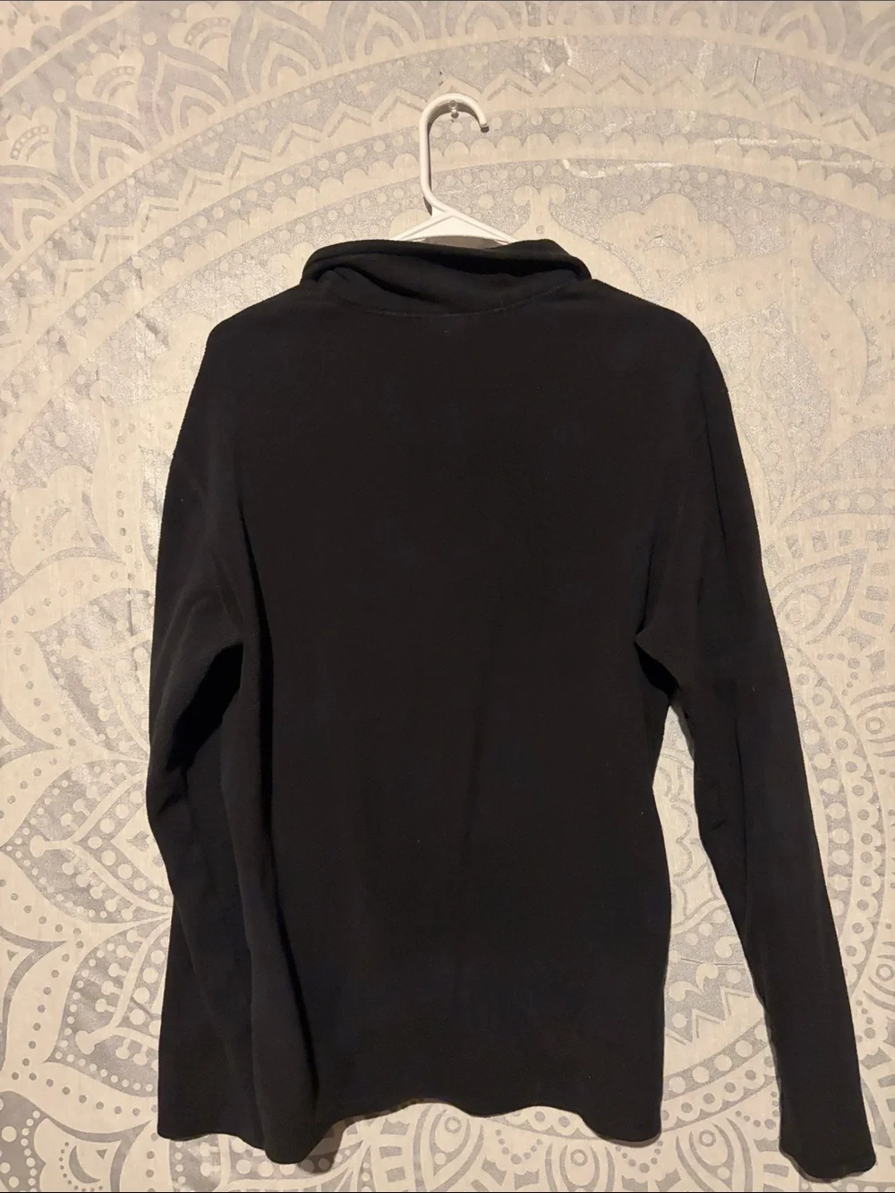 The North Face Mens Medium Black Fleece 1/4 Zip Pullover Sweater Jacket